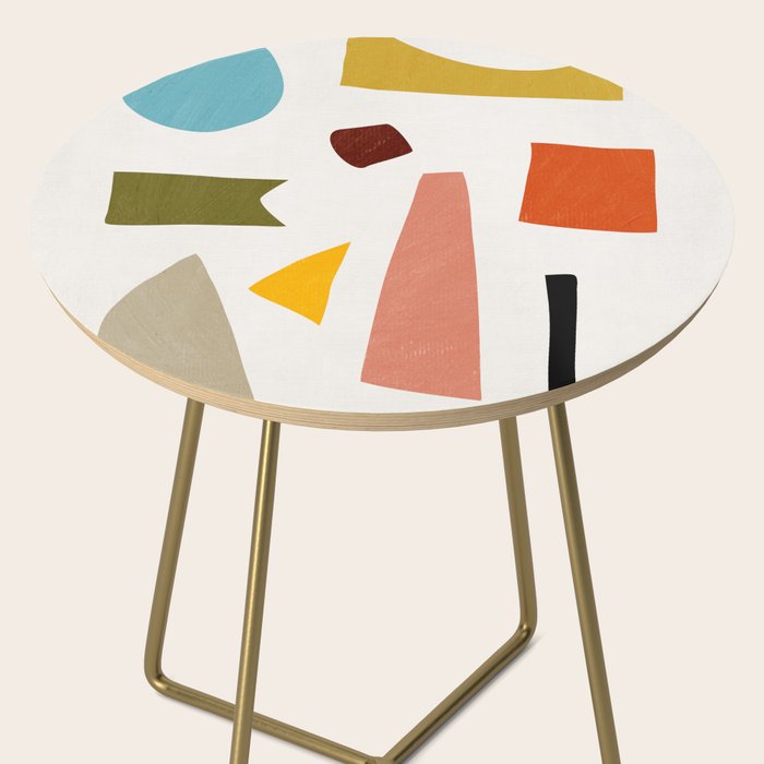 Colorful Rich Pastels Tones Cut-Outs Artwork 01 Side Table Gallery Image 2