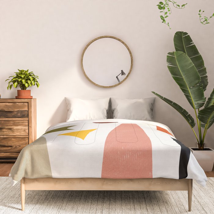 Colorful Rich Pastels Tones Cut-Outs Artwork 01 Comforter Gallery Image 3
