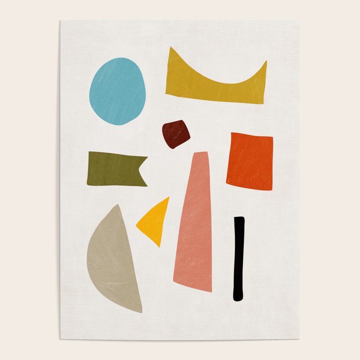 Colorful Rich Pastels Tones Cut-Outs Artwork 01 Poster Gallery Image 1