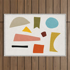 Colorful Rich Pastels Tones Cut-Outs Artwork 01 Outdoor Rug Gallery Image 1