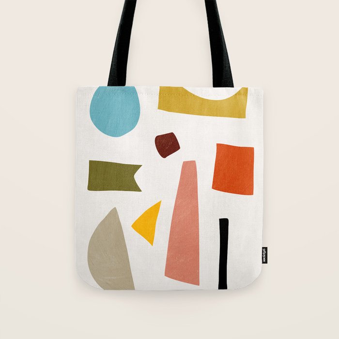 Colorful Rich Pastels Tones Cut-Outs Artwork 01 Tote Bag Gallery Image 1