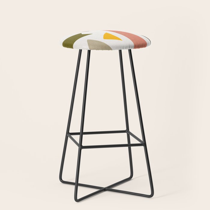 Colorful Rich Pastels Tones Cut-Outs Artwork 01 Stool Gallery Image 1