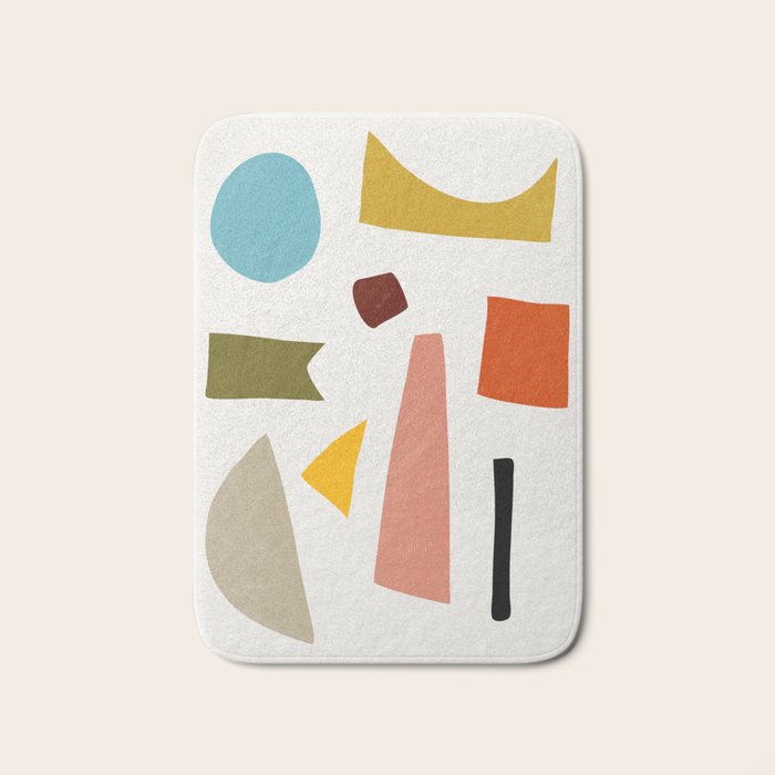 Colorful Rich Pastels Tones Cut-Outs Artwork 01 Bath Mat Gallery Image 1