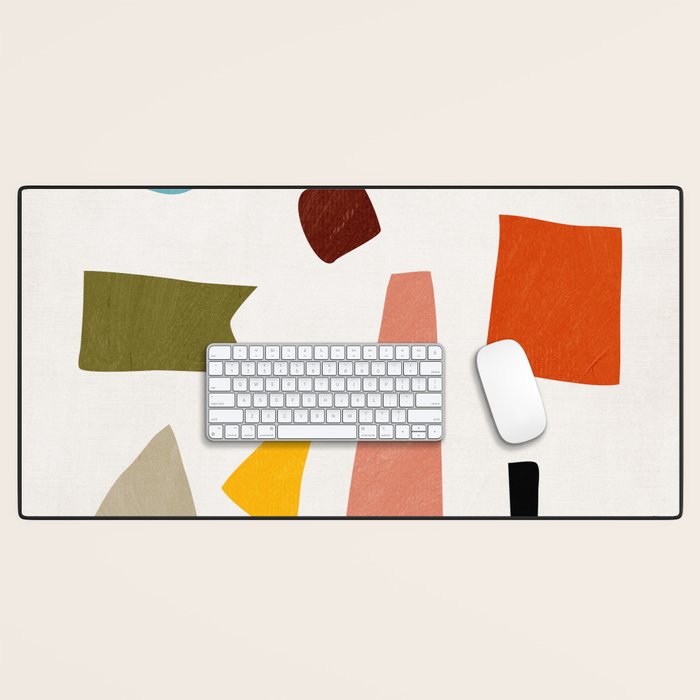 Colorful Rich Pastels Tones Cut-Outs Artwork 01 Desk Mat Gallery Image 1