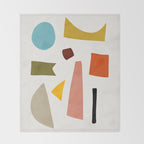 Colorful Rich Pastels Tones Cut-Outs Artwork 01 Throw Blanket Gallery Image 2