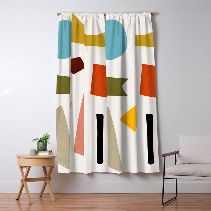 Colorful Rich Pastels Tones Cut-Outs Artwork 01 Window Curtain Gallery Image 5