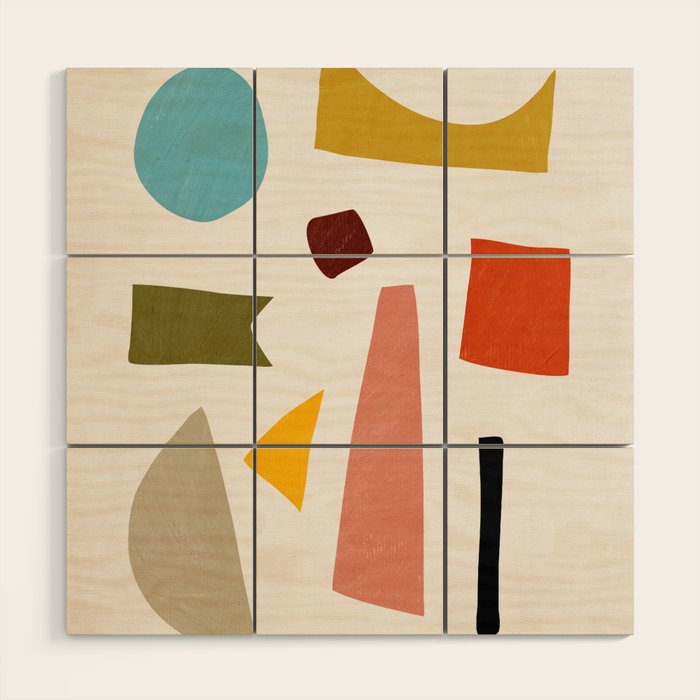 Colorful Rich Pastels Tones Cut-Outs Artwork 01 Wood Wall Art Gallery Image 1