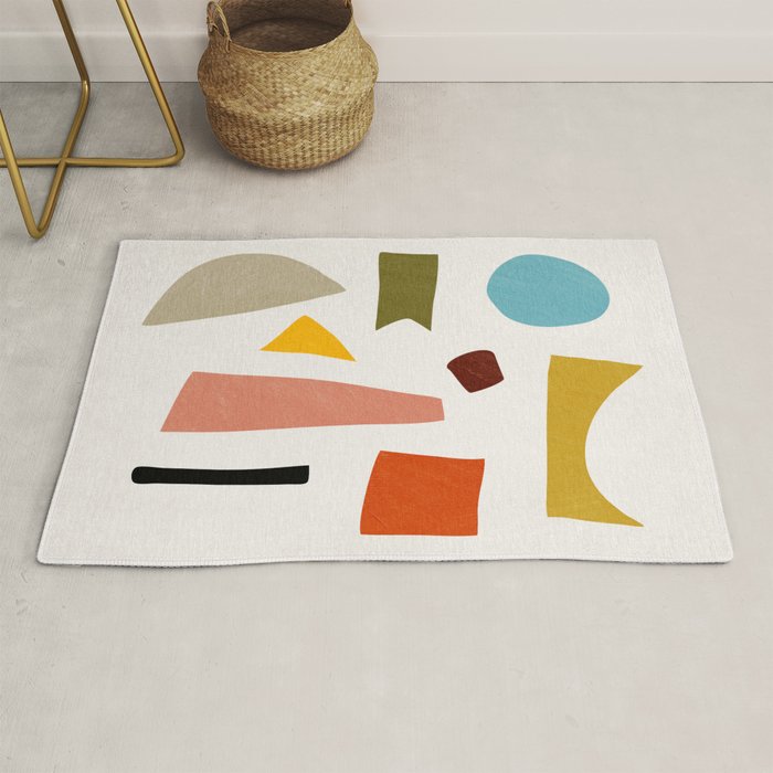 Colorful Rich Pastels Tones Cut-Outs Artwork 01 Rug Gallery Image 1