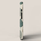 Rustic Autumn Vibe Textured Leaf Pattern Beige Green iPhone Case Gallery Image 2