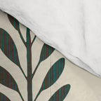Rustic Autumn Vibe Textured Leaf Pattern Beige Green Comforter Gallery Image 4