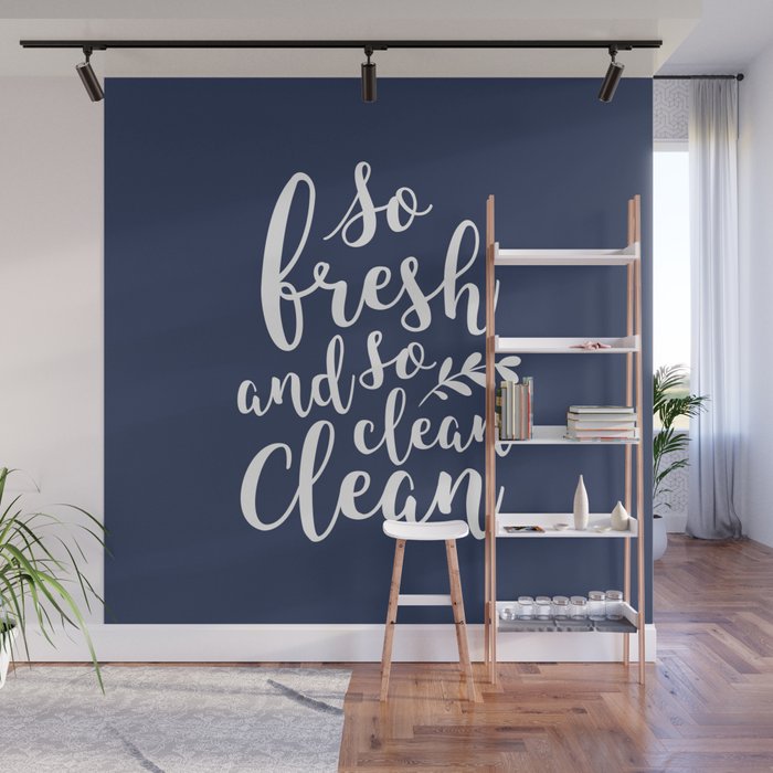 so fresh so clean clean (navy) Wall Mural Gallery Image 1