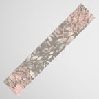 Festive, Floral Pattern Dahlias, Pink, Gray, White Table Runner Gallery Image 3
