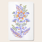 Folk Floral Blue Green Orange Cutting Board Gallery Image 1
