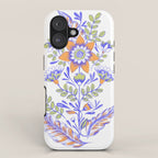 Folk Floral Blue Green Orange iPhone Case Gallery Image 1