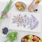 Folk Floral Blue Green Orange Cutting Board Gallery Image 2