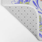 Folk Floral Blue Green Orange Bath Mat Gallery Image 2