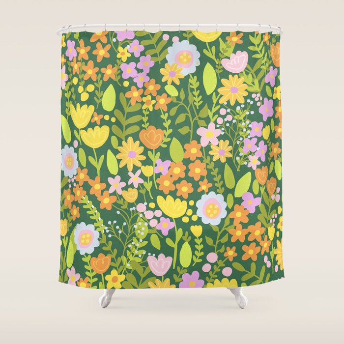 Amelia Green Shower Curtain Gallery Image 1