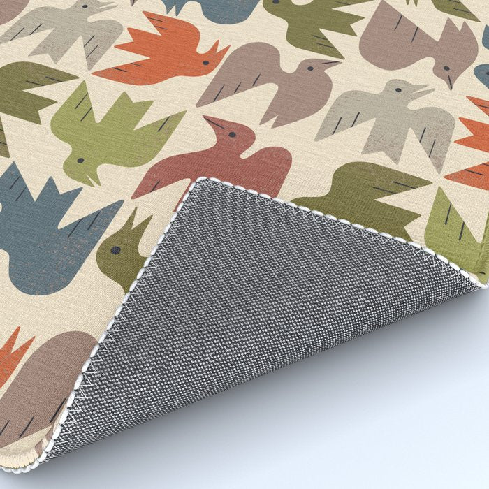 Midcentury Bird Grid Rug Gallery Image 4