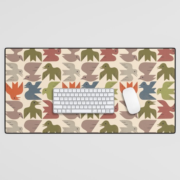 Midcentury Bird Grid Desk Mat Gallery Image 1