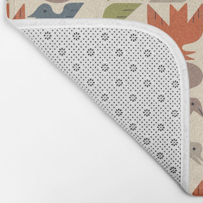 Midcentury Bird Grid Bath Mat Gallery Image 2