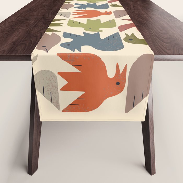 Midcentury Bird Grid Table Runner Gallery Image 1