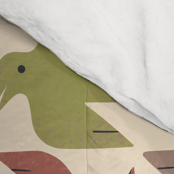 Midcentury Bird Grid Comforter Gallery Image 4