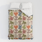 Midcentury Bird Grid Duvet Cover Gallery Image 6