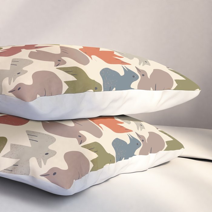 Midcentury Bird Grid Pillow Sham Gallery Image 3