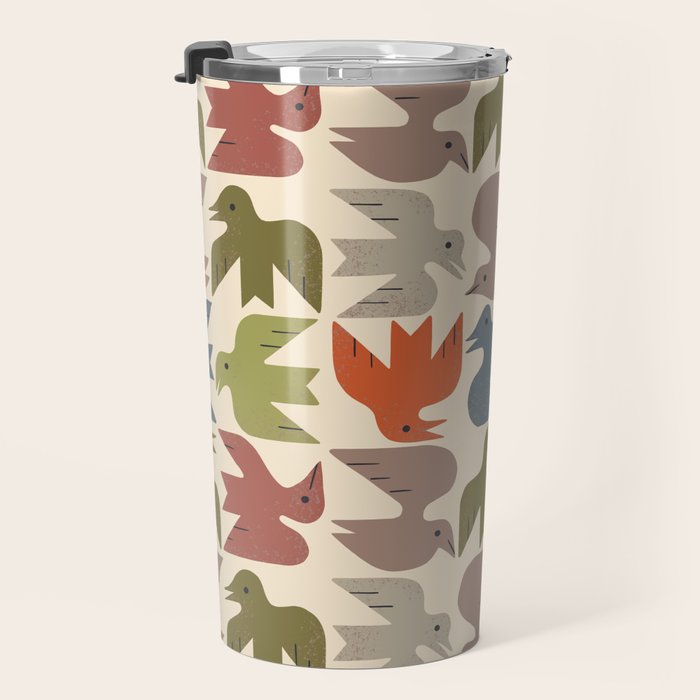 Midcentury Bird Grid Travel Mug Gallery Image 3