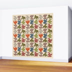 Midcentury Bird Grid Wall Mural Gallery Image 2