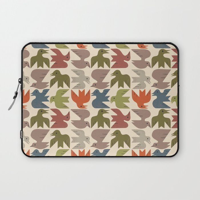 Midcentury Bird Grid Laptop Sleeve Gallery Image 1