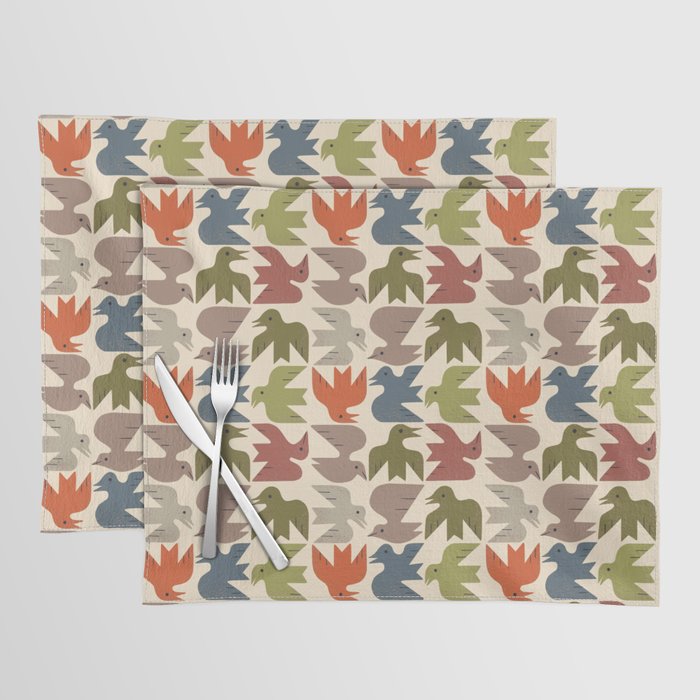 Midcentury Bird Grid Placemat Gallery Image 1