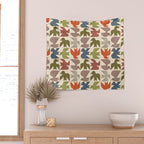 Midcentury Bird Grid Wall Tapestry Gallery Image 2