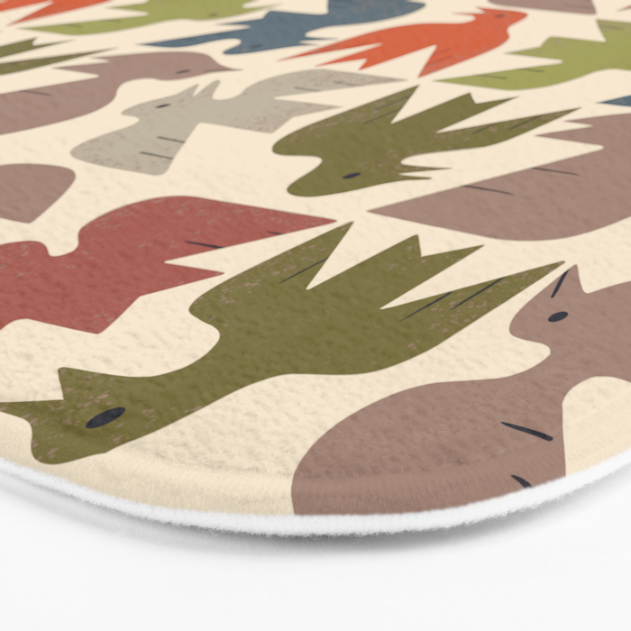 Midcentury Bird Grid Bath Mat Gallery Image 3