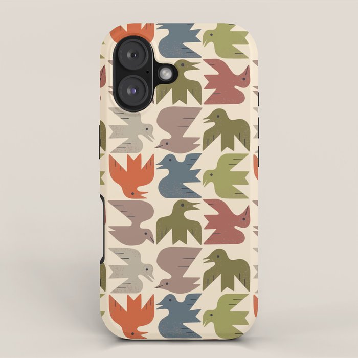 Midcentury Bird Grid iPhone Case Gallery Image 1