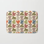 Midcentury Bird Grid Bath Mat Gallery Image 1