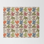 Midcentury Bird Grid Throw Blanket Gallery Image 2