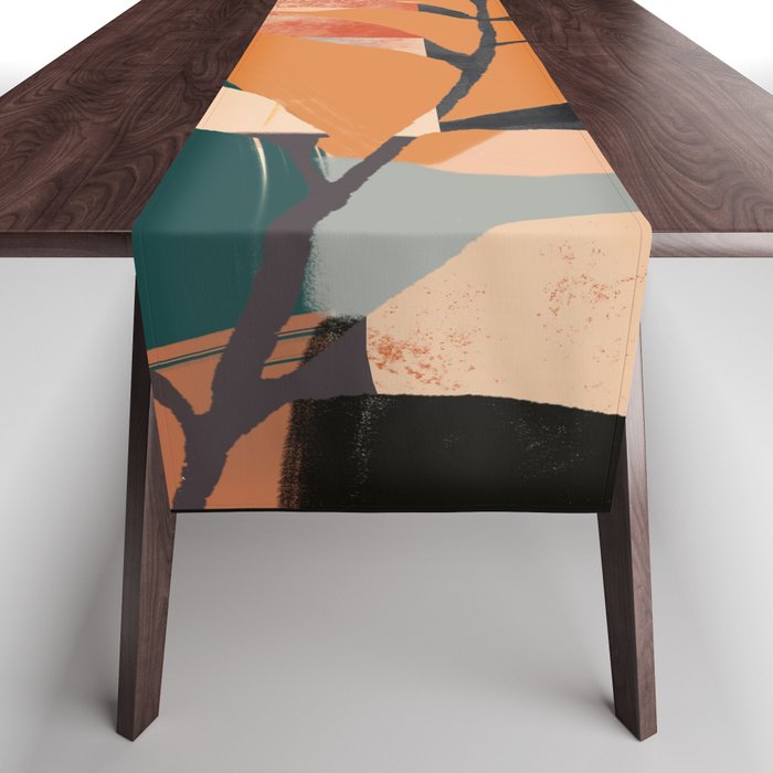 Abstract Art Tropical Leaves 108 Table Runner Gallery Image 1