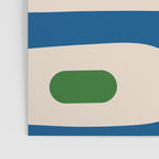 Mid Century Modern Abstract Retro Piquet Pattern in Vintage Blue Mustard Green Orange Beige Poster Gallery Image 3