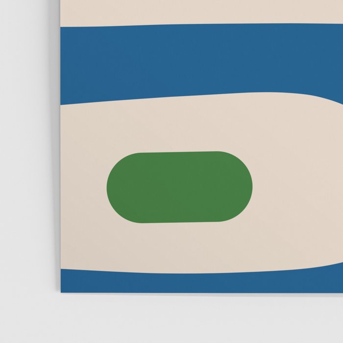 Mid Century Modern Abstract Retro Piquet Pattern in Vintage Blue Mustard Green Orange Beige Poster Gallery Image 3