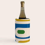 Mid Century Modern Abstract Retro Piquet Pattern in Vintage Blue Mustard Green Orange Beige Wine Chiller Gallery Image 3
