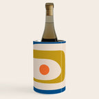 Mid Century Modern Abstract Retro Piquet Pattern in Vintage Blue Mustard Green Orange Beige Wine Chiller Gallery Image 2