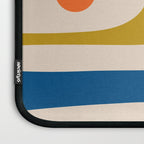 Mid Century Modern Abstract Retro Piquet Pattern in Vintage Blue Mustard Green Orange Beige Laptop Sleeve Gallery Image 3