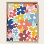 Wall Flower, Retro, Colorful, Floral Prints Serving Tray Gallery Image 1