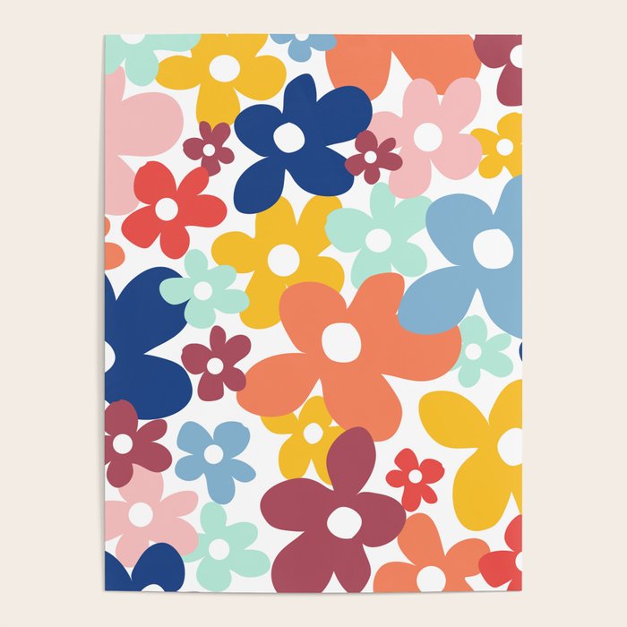 Wall Flower, Retro, Colorful, Floral Prints Poster Gallery Image 4