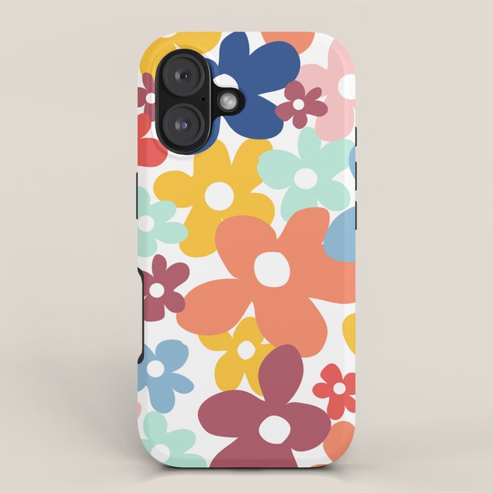 Wall Flower, Retro, Colorful, Floral Prints iPhone Case Gallery Image 1