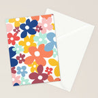 Wall Flower, Retro, Colorful, Floral Prints Stationery Card Gallery Image 2