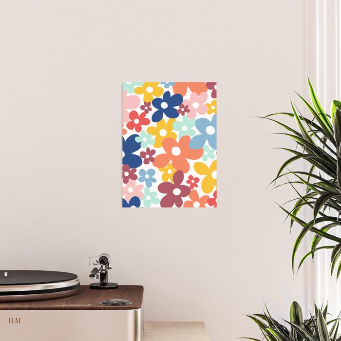 Wall Flower, Retro, Colorful, Floral Prints Poster Gallery Image 2