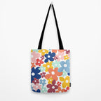 Wall Flower, Retro, Colorful, Floral Prints Tote Bag Gallery Image 2