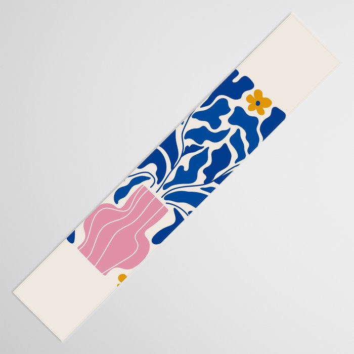 Summer Bloom: Electric Blue Leaves & Golden Poppies Table Runner Gallery Image 3